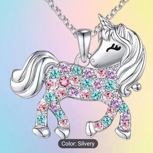 Unicorn sparkly pink princess necklace pastels BNWT